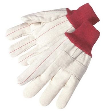 Liberty Cotton Safety Gloves with Red Knit Wrist, (4524)