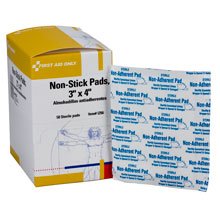 First Aid Only 3 Inch by 4 Inch Non-Stick Pads, (I256)