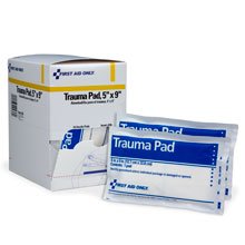First Aid Only 5 Inch by 9 Inch Trauma Pads, (J236)