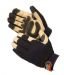 Liberty GoldenKnight Black Spandex Fabric with Premium Golden Grain Pigskin Mechanics Gloves, (0913)