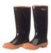 Black Rubber 16 Inch Knee Boots with Plain Toe, (1500)