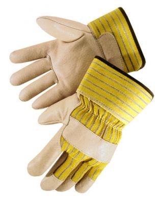 Liberty Quality Grain Pigskin Leather Gloves with 2 1/2 Inch Rubberized Cuff, (0235)