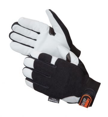 Liberty 3M Thinsulated Lined White Goatskin Mechanic Gloves, (0856)