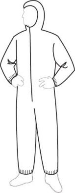 Light Weight Coveralls with Attached Hood, Elastic Wrists and Ankles, (15127)