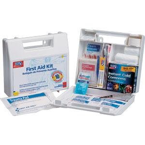 10 Person, 63 Piece Bulk First Aid Kit with Dividers, Plastic, (222UF)