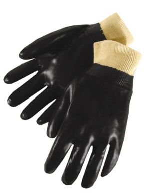 Liberty Smooth Finish PVC Knit Wrist - Interlock Lined Chemical Resistant Gloves, (2231)