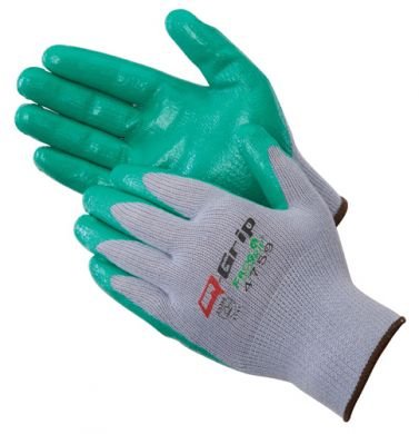 Liberty Q-Grip Green Nitrile Palm Coated Safety Gloves, (4759)