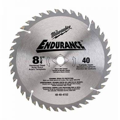 Milwaukee 8 1/4 Inch 40 Carbide Teeth Circular Saw Blade, (48-40-4152)