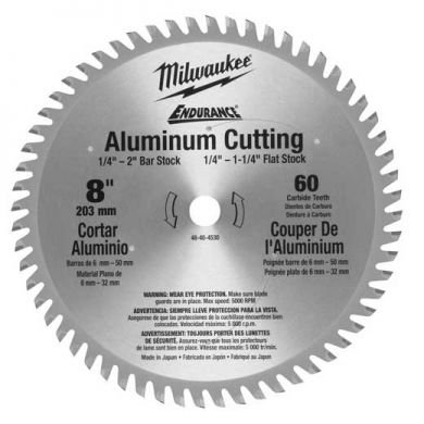 Milwaukee 8 Inch 60 Teeth Aluminum Circular Saw Blade, (48-40-4530)