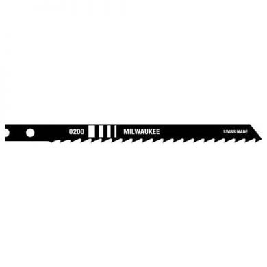 Milwaukee 4 Inch 6 TPI High Carbon Steel Jig Saw Blade, 5 Pack, (48-42-0200)