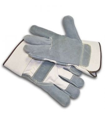 PIP Platinum Series Split Leather Palm Gunn Pattern Gloves with Rubberized Fabric Cuffs, (80-8800)
