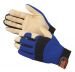 Liberty GoldenKnight Premium Golden Grain Pigskin Mechanics Gloves with Blue Spandex Fabric, (0914)