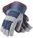 PIP Silver Series, Split Leather Palm Gunn Pattern Gloves with Rubberized Fabric Cuffs, (82-7563)