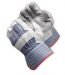 PIP Silver Series, Split Leather Palm Gunn Pattern Gloves with Rubberized Fabric Cuffs, (82-7563C)