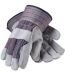 PIP Copper Series Split Leather Palm Gunn Pattern Gloves with Rubberized Fabric Cuffs, (83-7522)