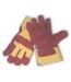 PIP Economy Series, High Visibility Split Leather Palm Gunn Pattern Gloves with Rubberized Fabric Cuffs, (85-7513P)