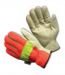 High Visibility Lined Pigskin Leather Gloves, (125-468)